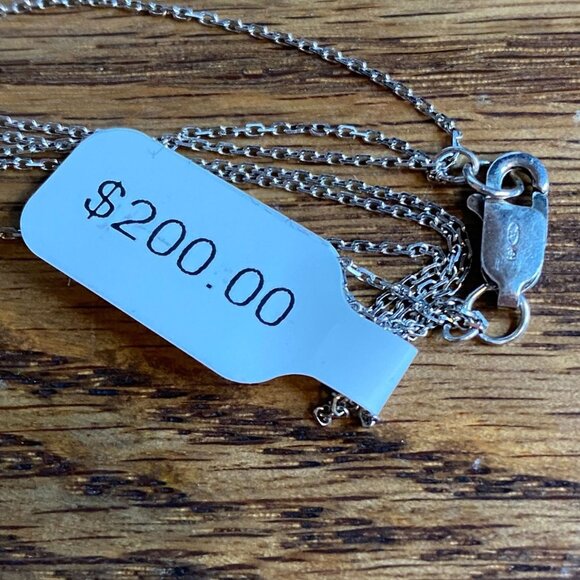 18-inch sterling silver 925 necklace 3 delicate chains black pearl pendant 3 dia - Picture 6 of 6